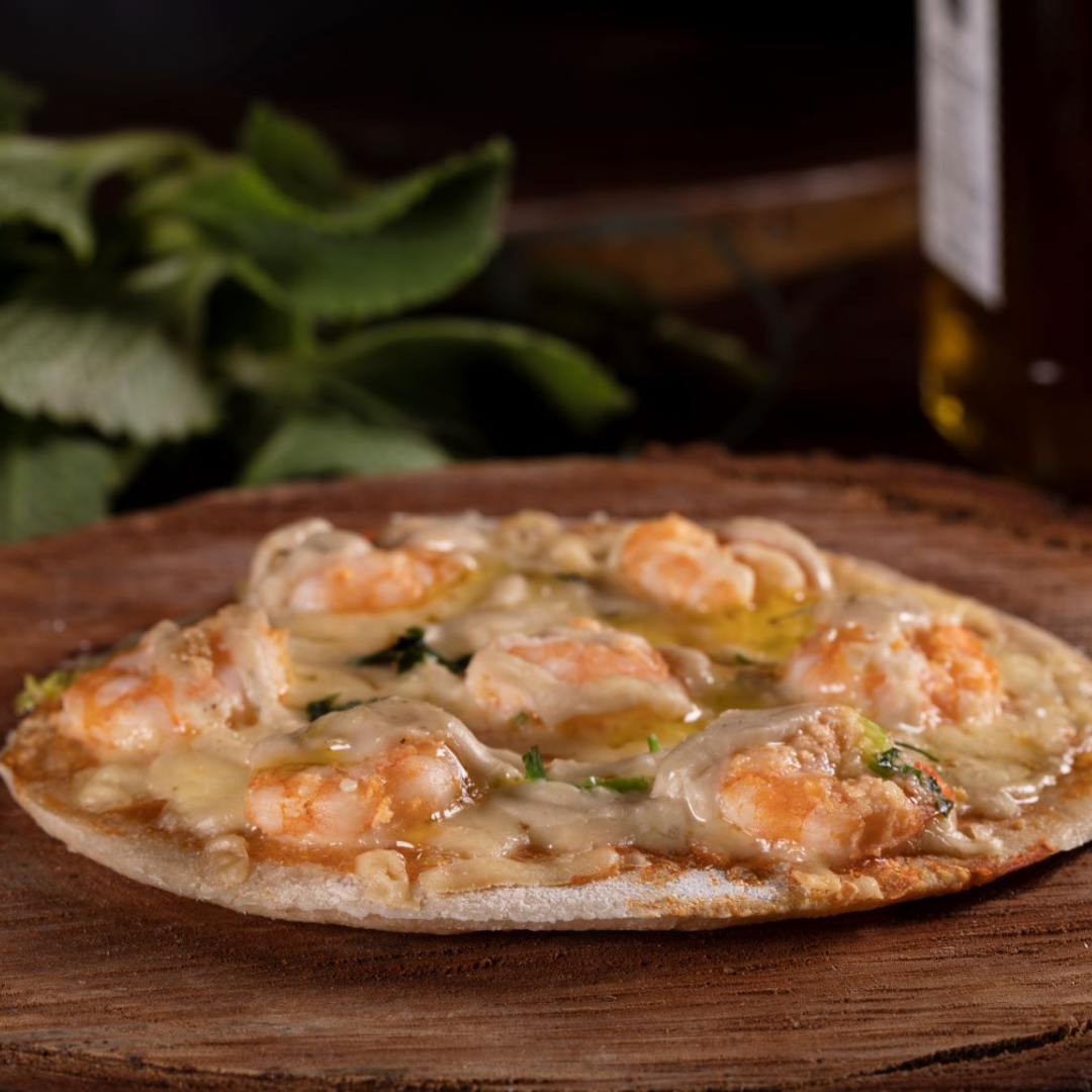 Pizza de Camarão Com Catupiry de Castanha