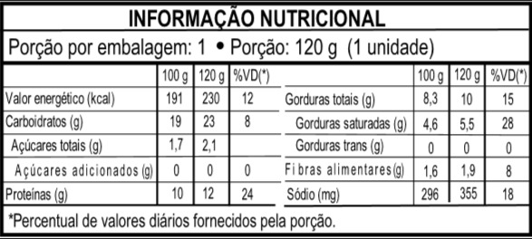Pizza de Frango 120 g